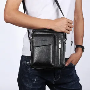 Universal Fashion Casual Men Shoulder Messenger Bag Handbag, Size: L (24cm x 20cm x 6cm)(Black)