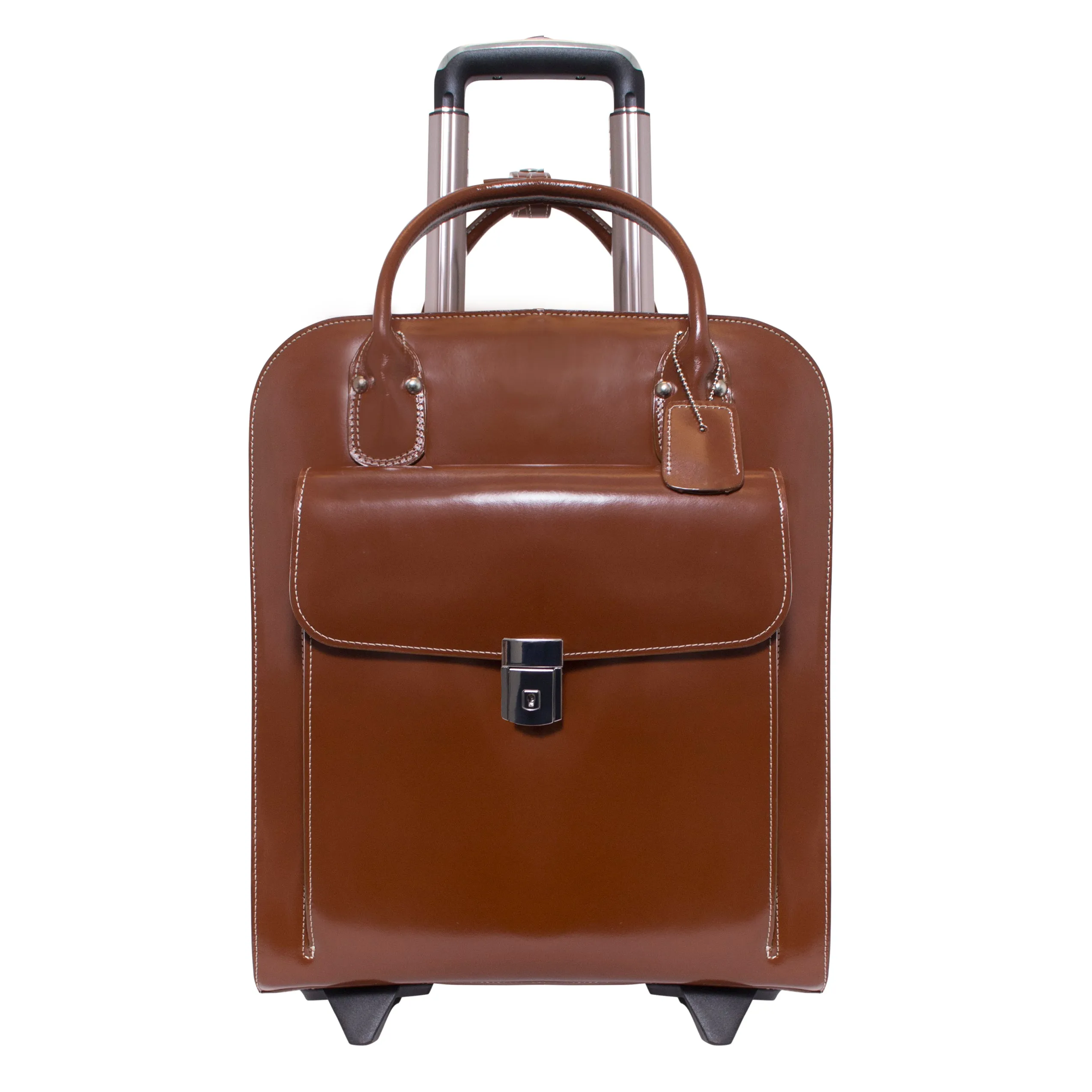 UPTOWN | 15” Leather Vertical Wheeled Laptop Briefcase