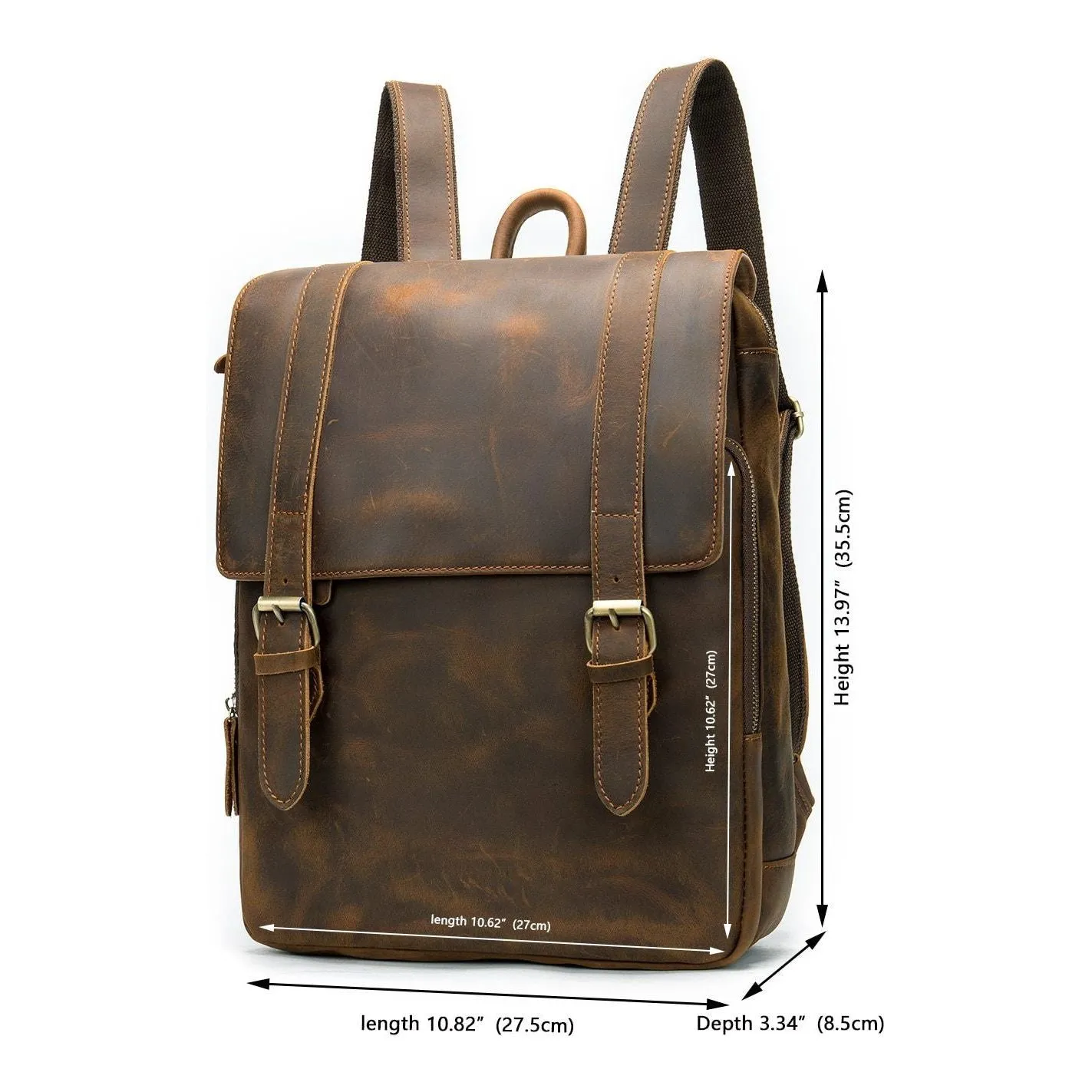 Vintage Luxe Air Cushion Leather Backpack