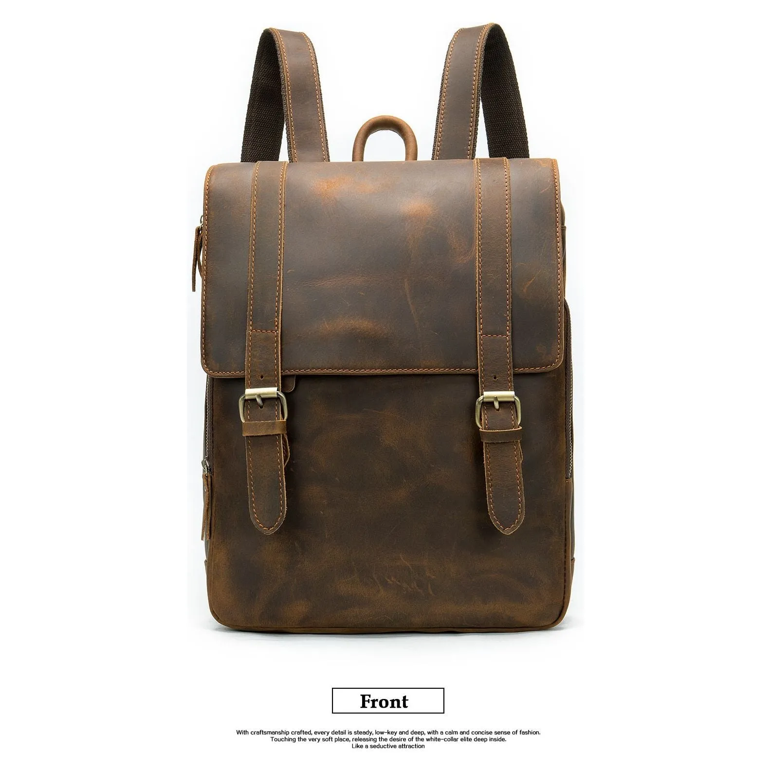 Vintage Luxe Air Cushion Leather Backpack