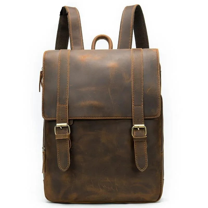 Vintage Luxe Air Cushion Leather Backpack