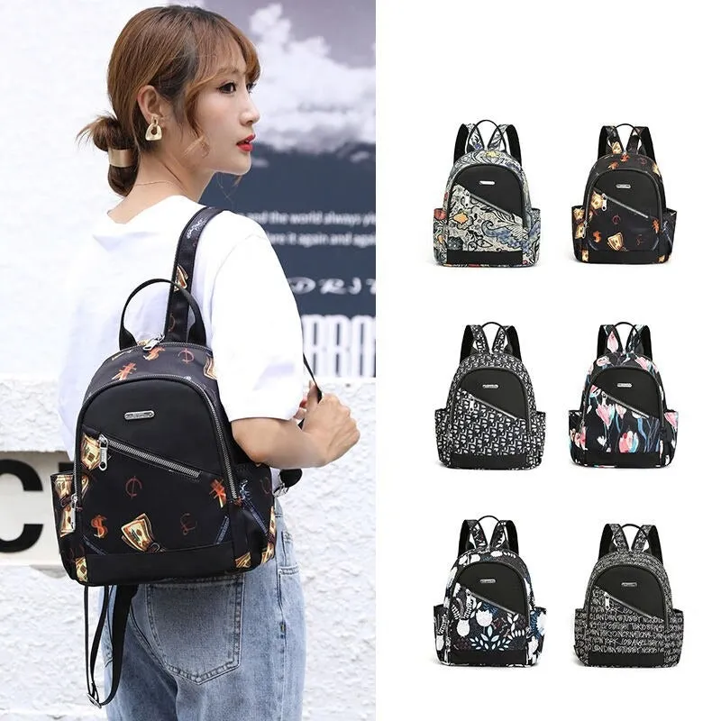 Waterproof Printed Shoulder Backpack For Women