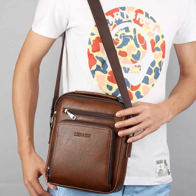 WEIXIER 18062 Multifunctional Men Business Handbag Crossbody Bag Single Shoulder Bag (Brown)