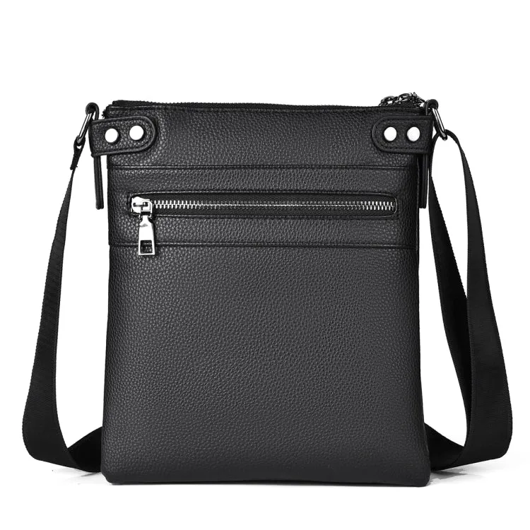 WEIXIER D277 Men Retro Crossbody Single Shoulder Bag(Black)