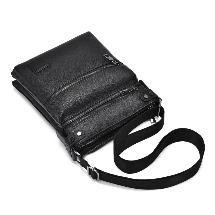 WEIXIER D277 Men Retro Crossbody Single Shoulder Bag(Black)