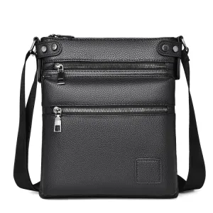 WEIXIER D277 Men Retro Crossbody Single Shoulder Bag(Black)