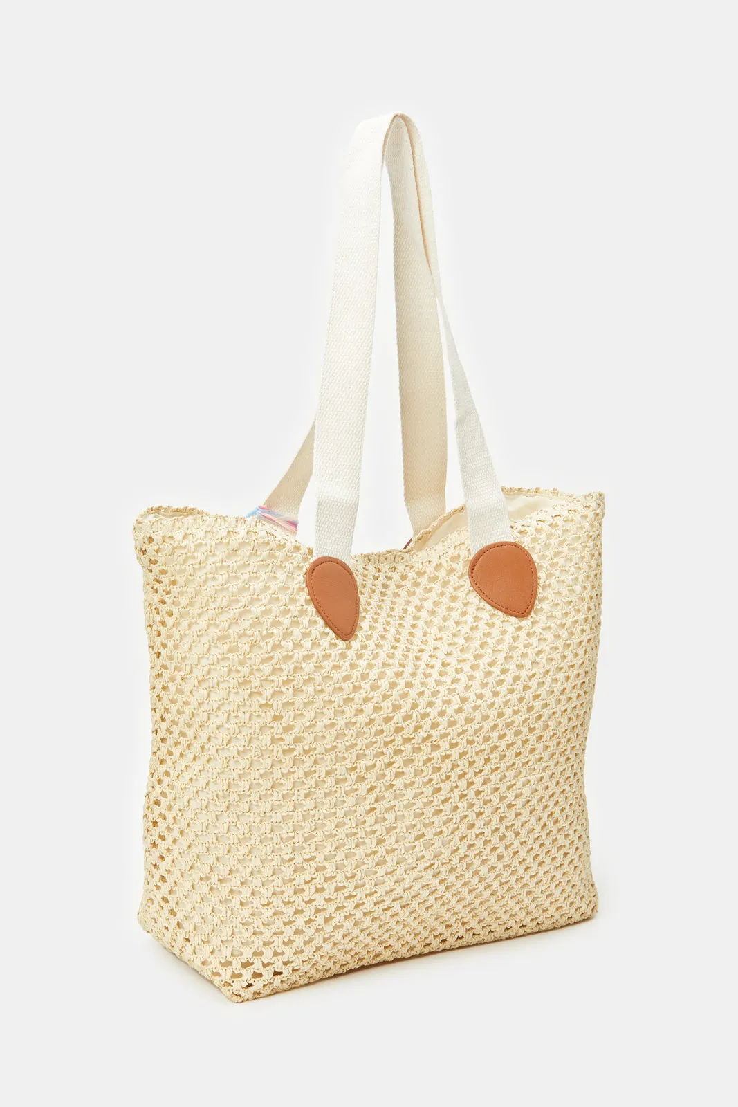 Women Beige Beach Vibes Bag