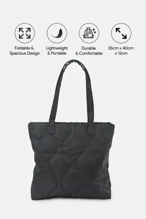 Women Black Printed Shopper Bag