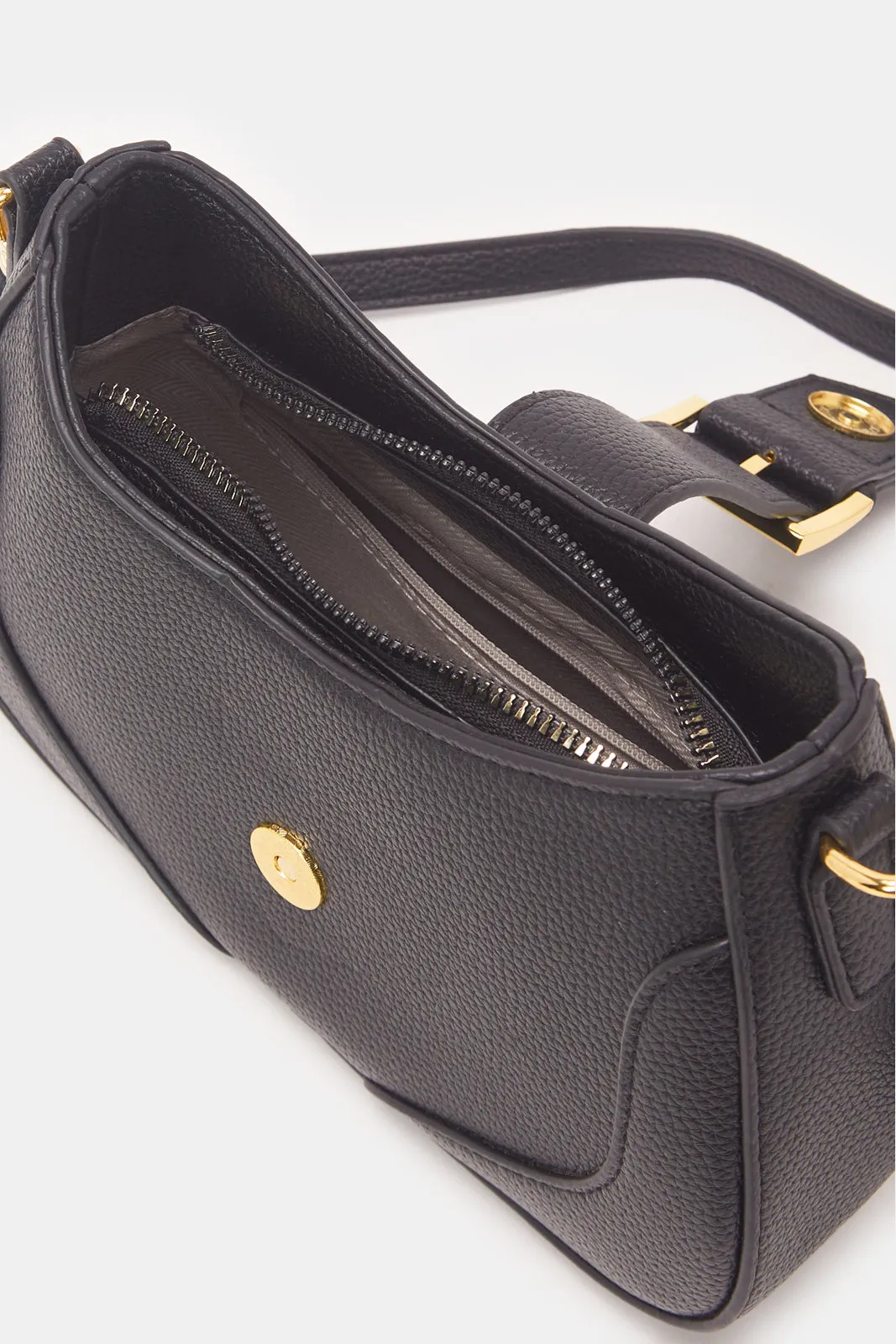 Women Black Solid Handbag