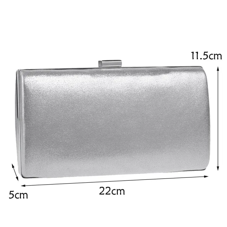 Women Fashion Banquet Party Square Handbag Single Shoulder Crossbody Bag (Silver)