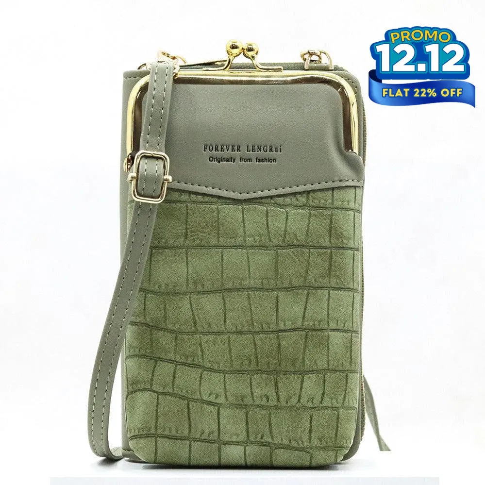 Women Multi-Purpose Crossbody Crocodile Bag