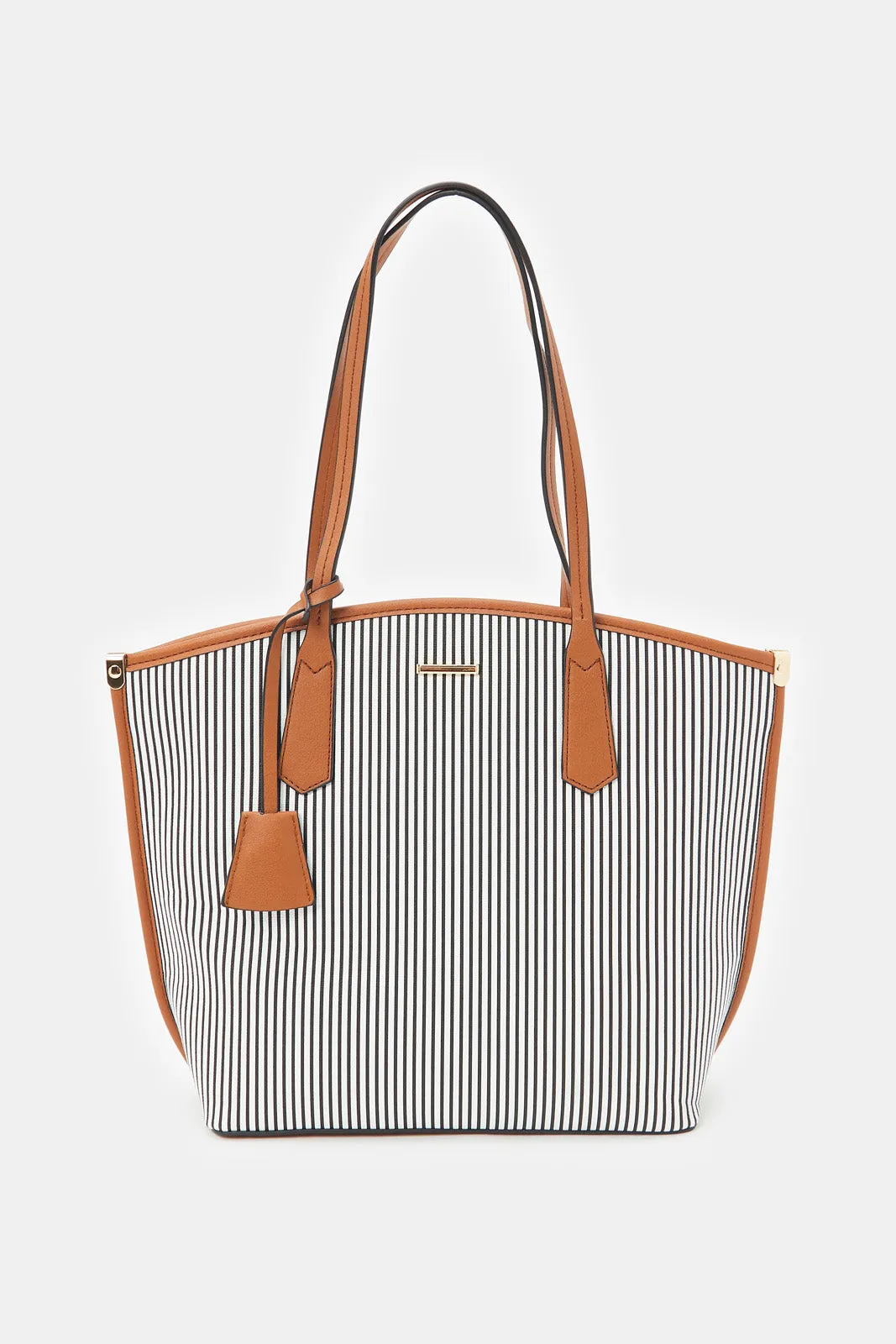 Women Multicolour Stripe Tote Bag