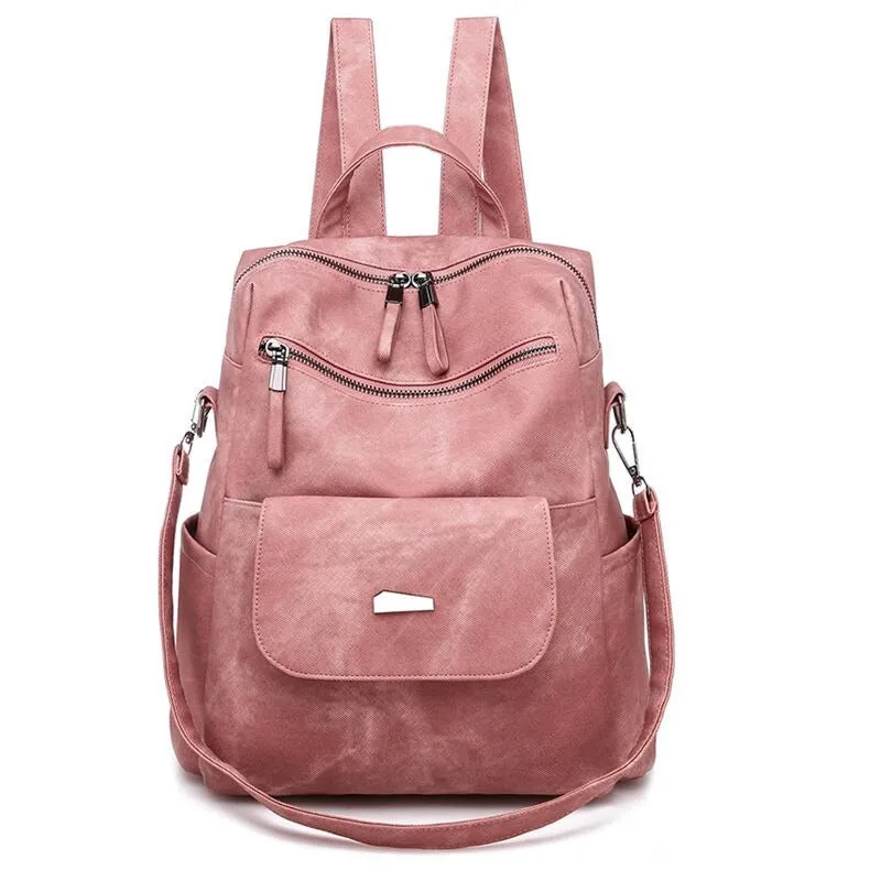 Women's PU Leather Shoulder Backpacks