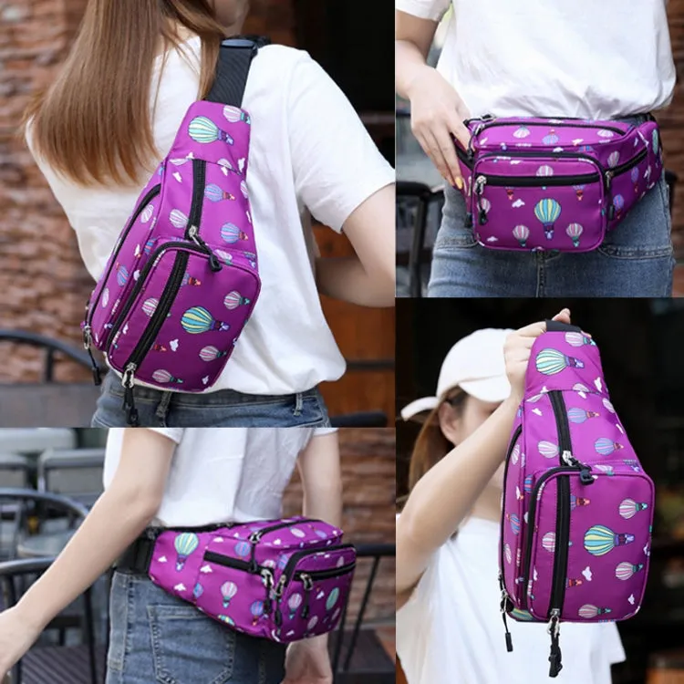 Y051 Women Summer Crossbody Waist Bag Large Capacity Cell Phone Bag(Balloon Purple)