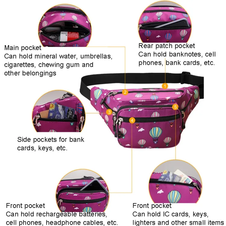 Y051 Women Summer Crossbody Waist Bag Large Capacity Cell Phone Bag(Balloon Purple)